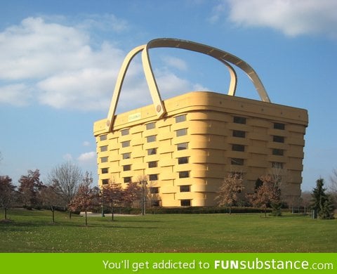 Basket company headquarters is a giant basket