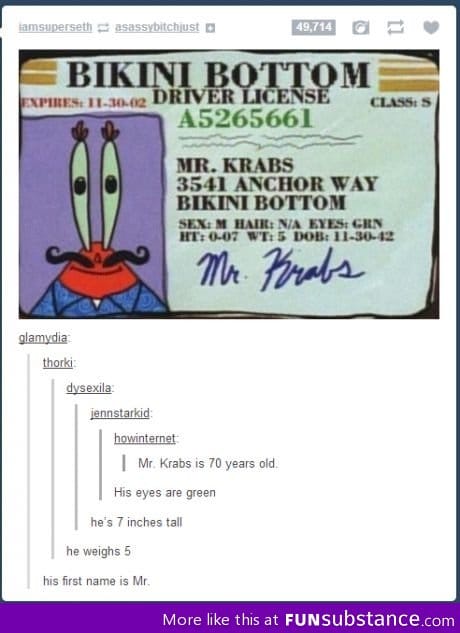 Mr. Krabs facts