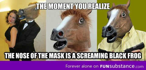 I'll never look at the horse mask the same way again