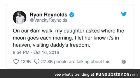 Parenting skills by Ryan Reynolds!