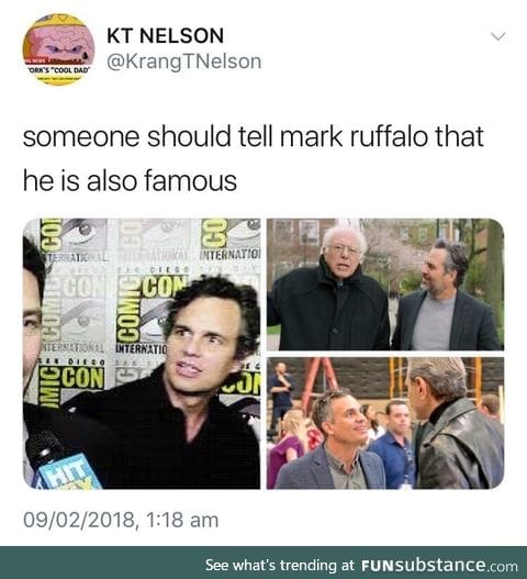 Mark Ruffalo is like a child