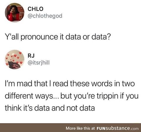 Nobody pronounce it like data