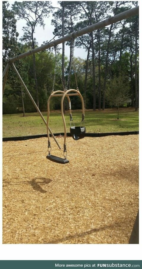A swing that accommodates parent and baby at the same time.