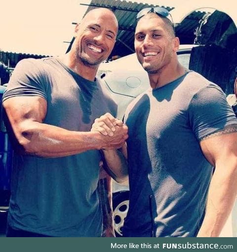 The Rock's stunt double is also his real-life cousin (Tanoai Reed)