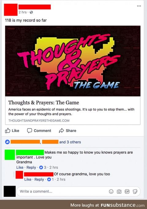 The irony was lost on Grandma