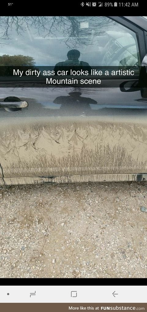 Dirty car looks like a painting