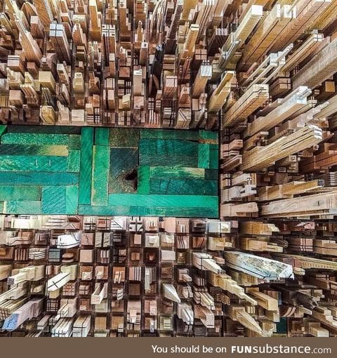 Stunning model of Manhattan (complete with Central Park) entirely made out of reclaimed