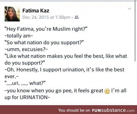 Urination! Something almost everyone should support