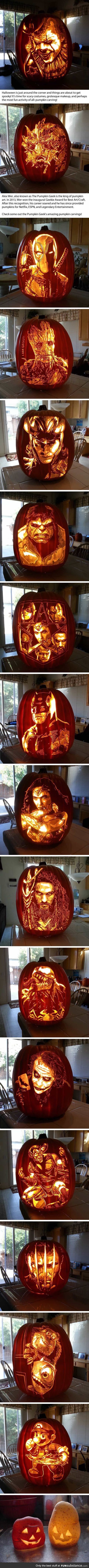Artist carves iconic pop culture characters into pumpkins and the results are fascinating