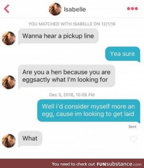 Not what she eggspected