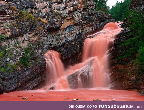 Pink waterfalls