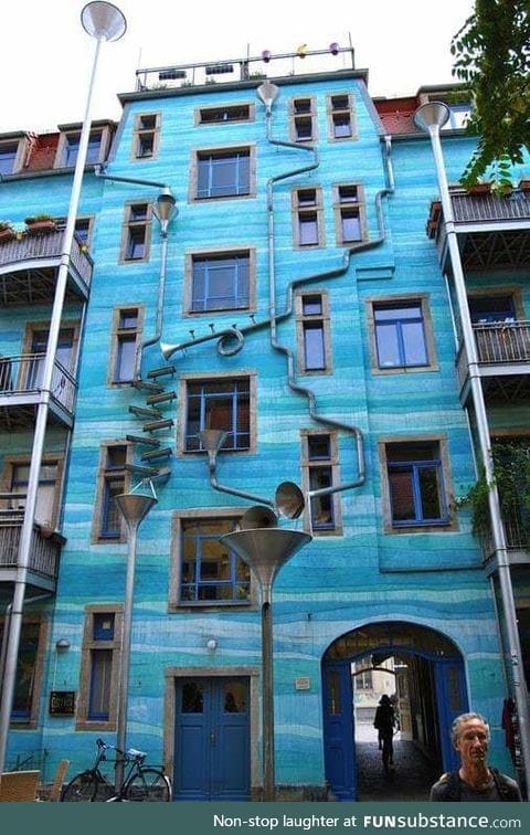 This building plays music when it rains