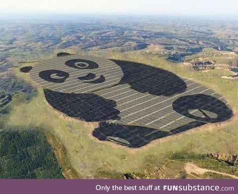China built a 250 acre solar farm shaped like a giant panda