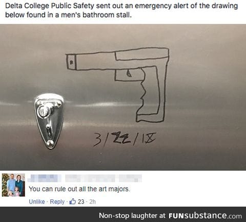 Campus security posts this alert on facebook