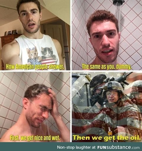 How Americans shower