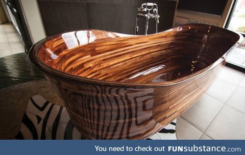 This $30,000 handmade wooden bathtub