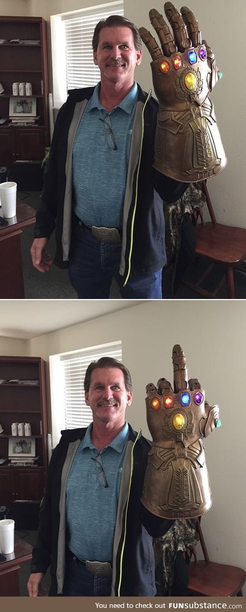 My dad is very excited for infinity war