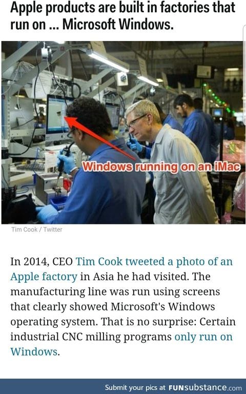 Apple relies on WIndows