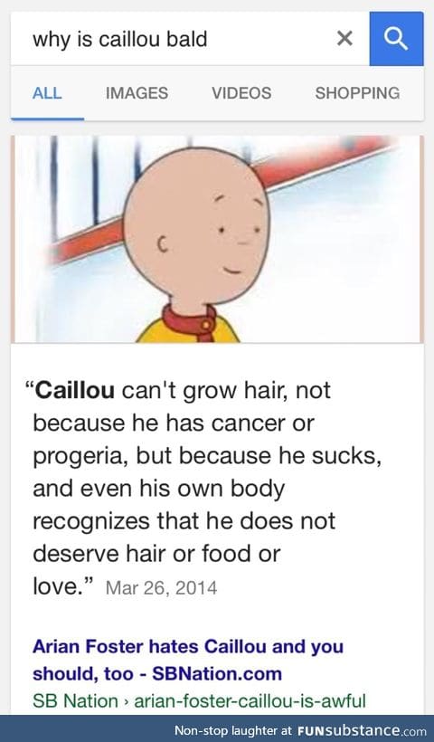 Caillou is a bad boy