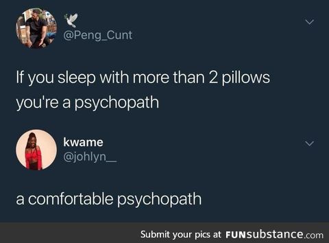 Sleep with 2 pillows