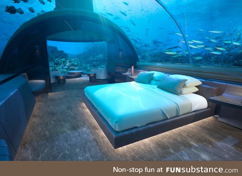 $50K per night underwater hotel room in the Maldives