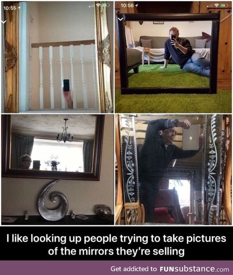People taking pictures of mirrors