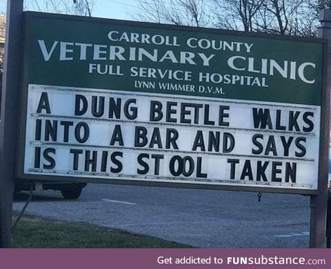 This vet town always delivers with the jokes