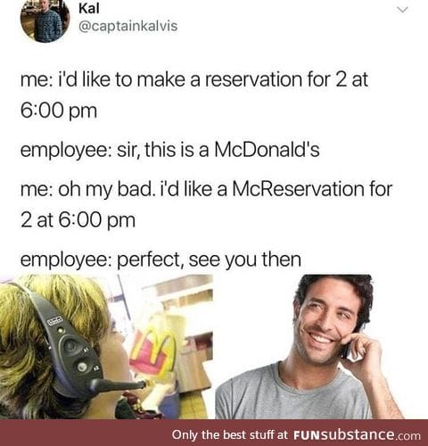 Reservation at McDonald