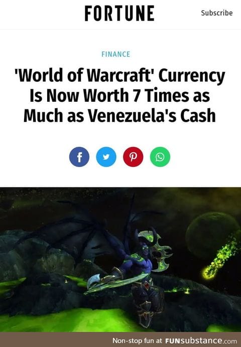 You know a currency is worthless when WoW gold is worth more