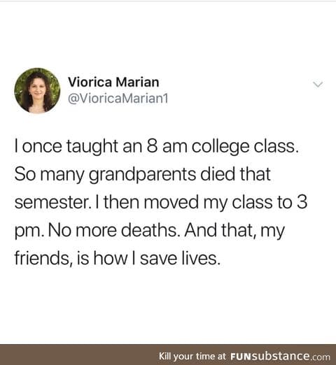 Early classes kills grandparents