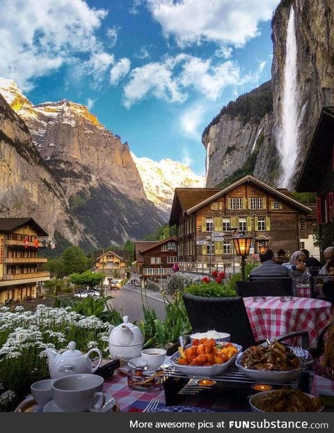 Dinner at a hotel in Switzerland