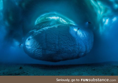 The underside of an iceberg