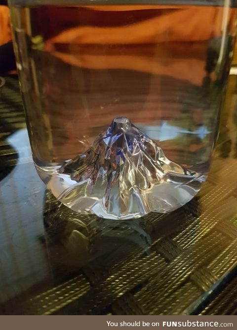 little mountain inside water bottle