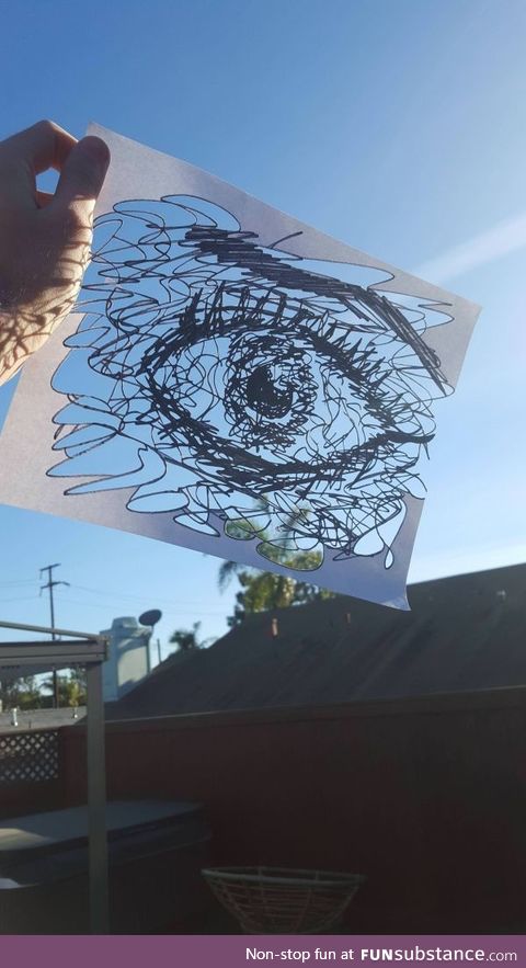 "Paper eye", Paper and Sharpie, 8.5x11