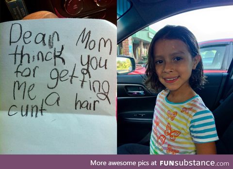 First haircut thank you letter