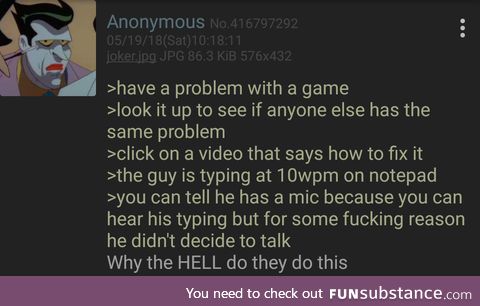Anon is annoyed