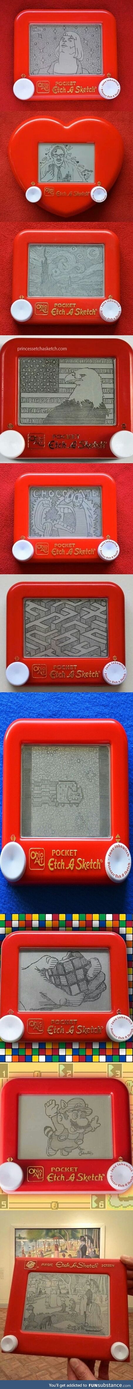 Etch-a-sketch art