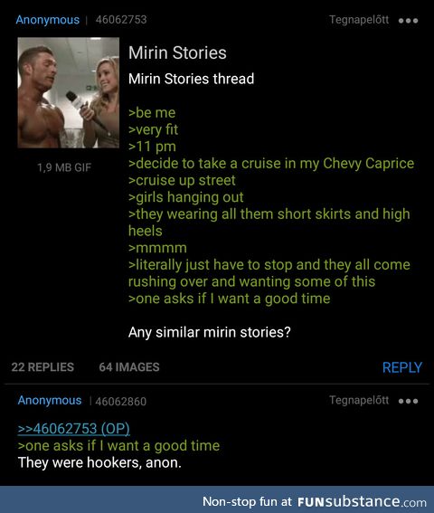 Anon gets "admired"