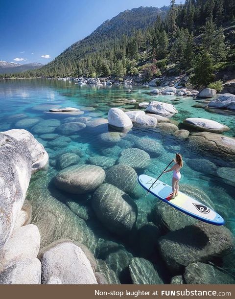 Crystal clear water of Lake Tahoe