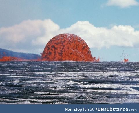 20 meter tall lava bubble in Hawaii in 1969