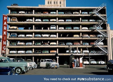 Nyc parking garage, 1955