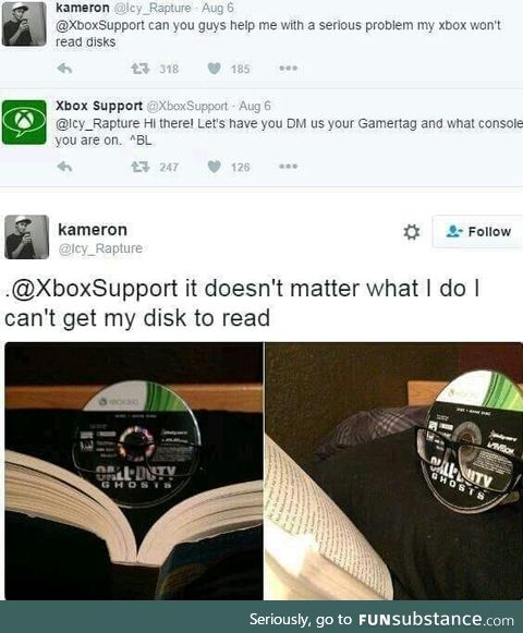 It doesn't read disks