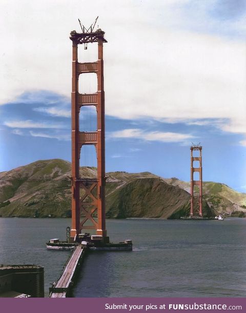 Construction of the Golden Gate Bridge, circa 1934