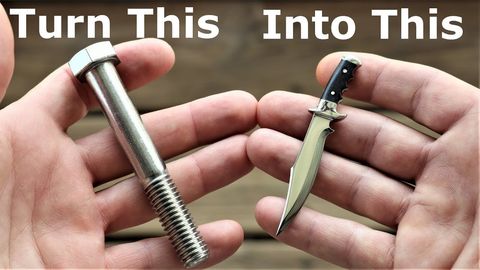 Guy makes an amazing tiny knife out of a simple bolt