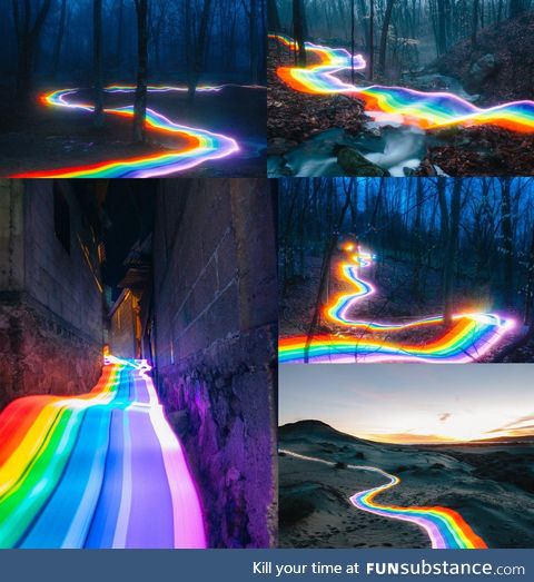 Artist used long exposure photography to capture rainbow