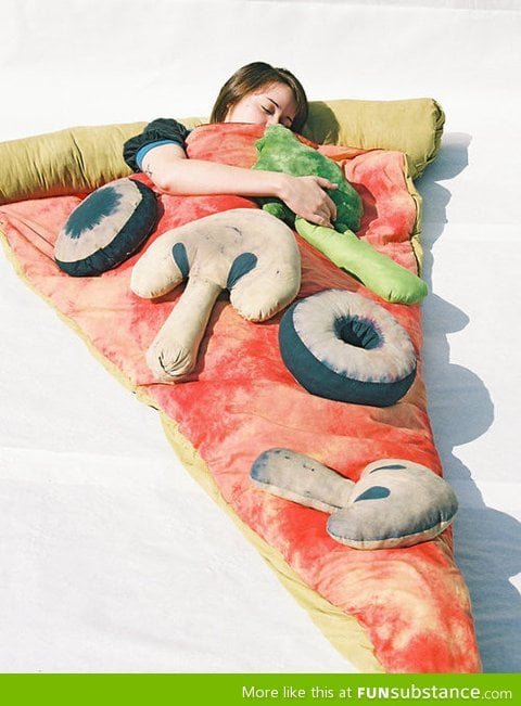 Sleeping with pizza