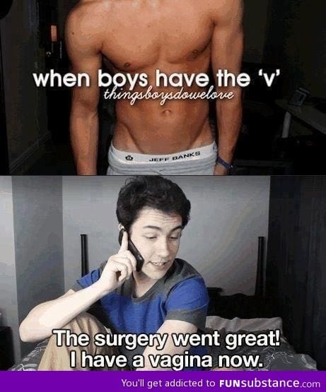 When boys have the 'v'