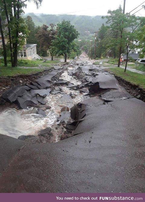The state of things in Houghton, MI after insane rainfall and flooding