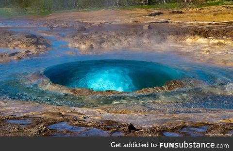 The Strokkur Geyser in Iceland has erupted every 4-8 minutes since a 1789 earthquake