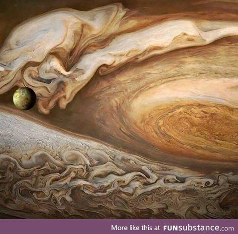 Jupiter and Io taken by voyager